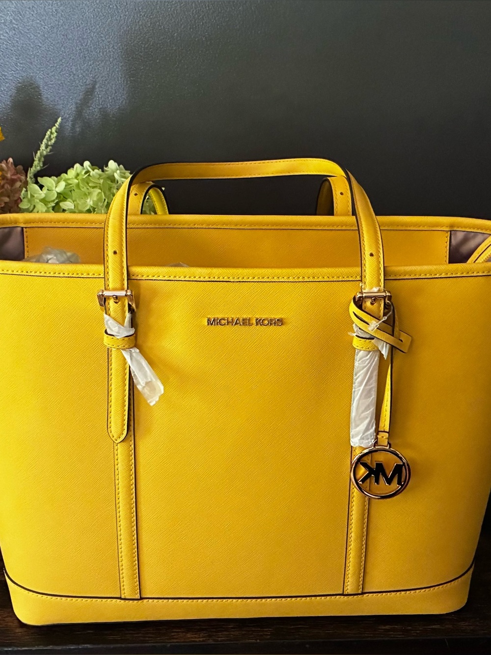 Michael Kors Bright Yellow Saffiano Leather Tote